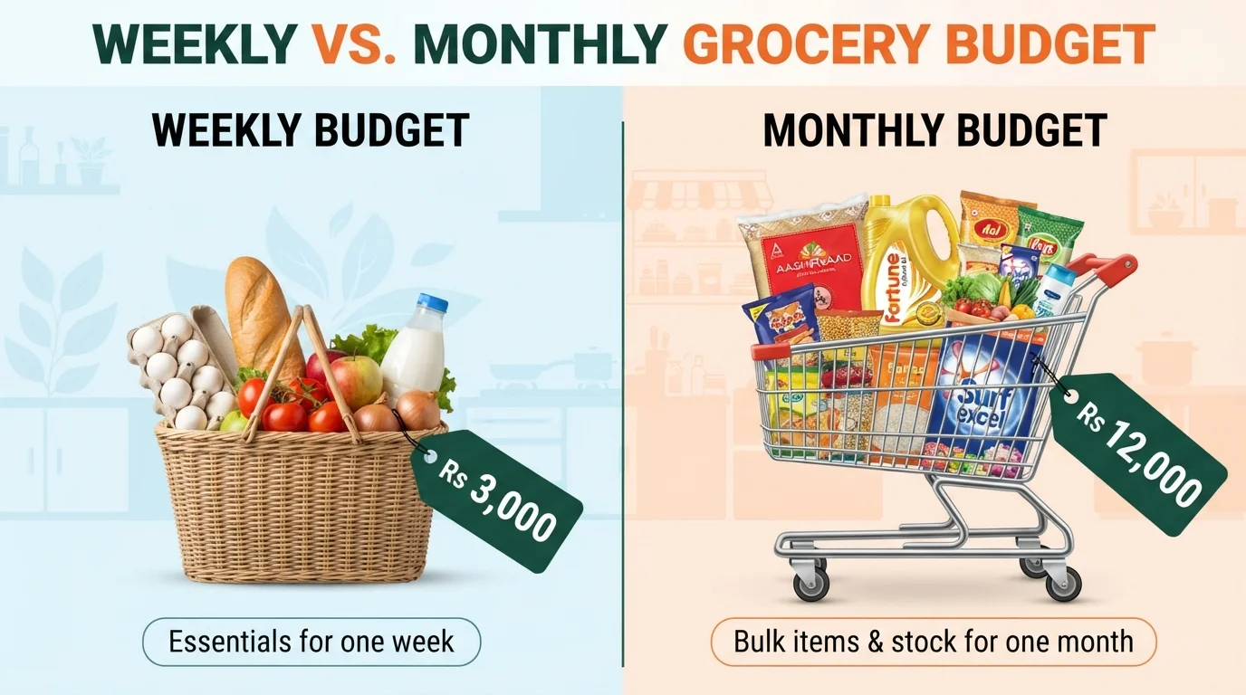 Weekly Grocery Budget vs Monthly Grocery Budget