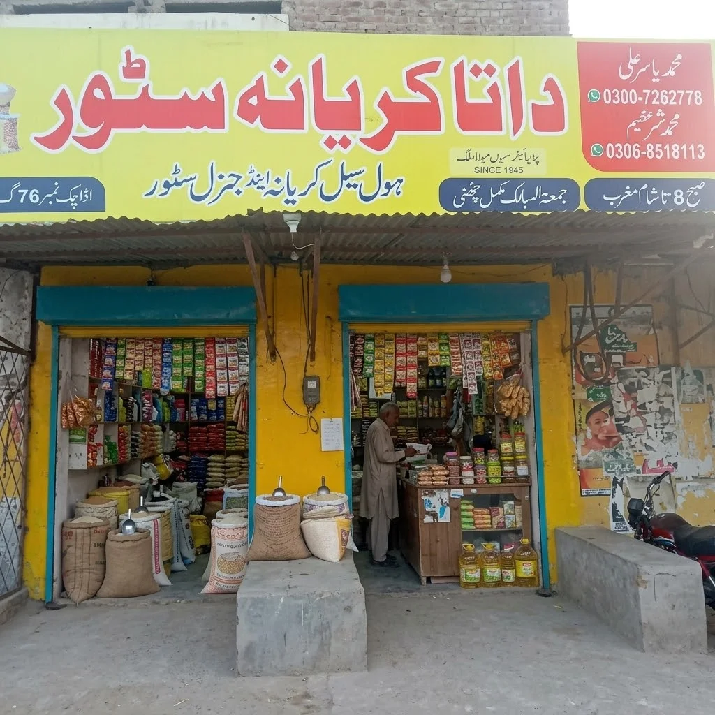 Data Karyana Store – Jaranwala Road , Faisalabad